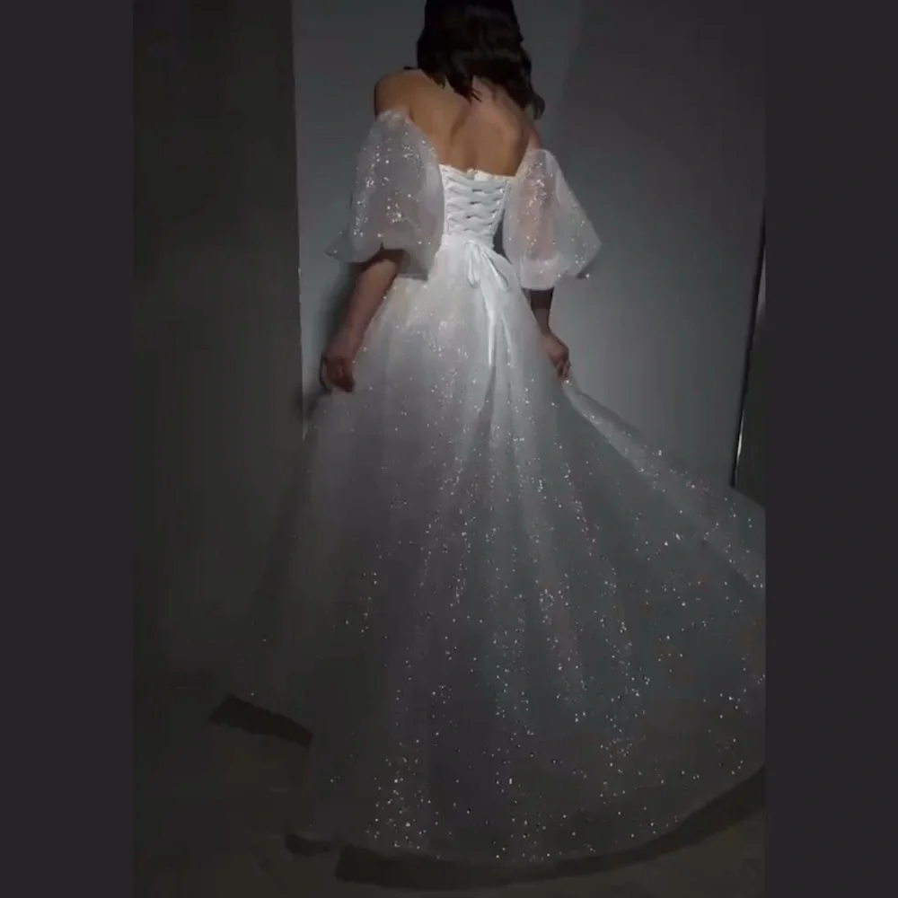 Sparkle Bridal Gown with Detachable Sleeves – A Wedding Dress - Picture 6 of 7